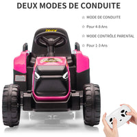 Trattore per bambini Garvee Kids Tractor 12V Twin Motor – Rosa moderno con doppio motore, telecomando per genitori e musica per bambine dai 3 anni in su, da usare nel parco giochi o in giardino.