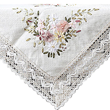 Garvee Kit fai da te per ricamo Tovaglia 90x90 cm in cotone quadrato senza telaio da ricamo per la decorazione della casa