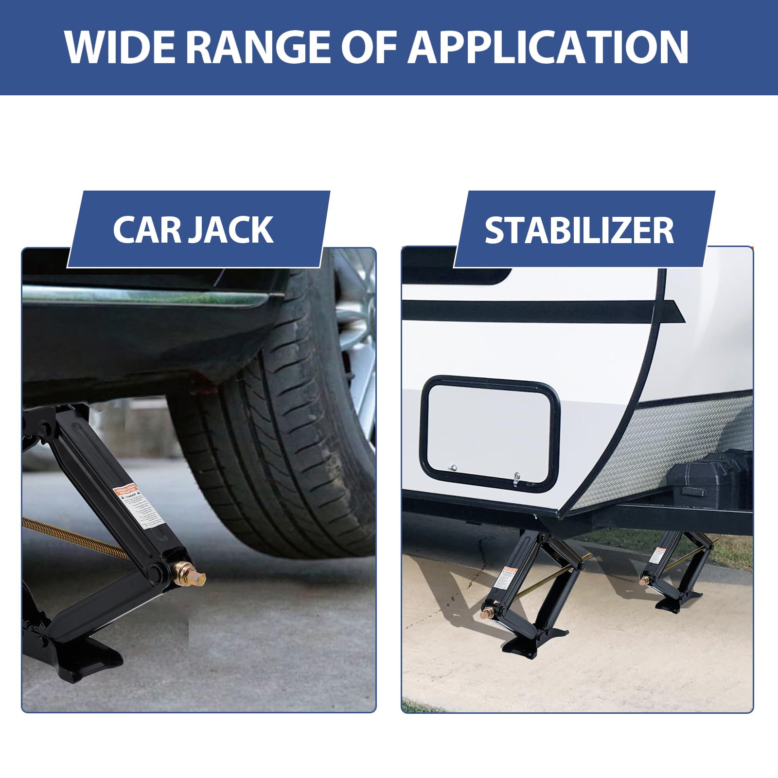 Stabilizzatore per rimorchio da camper Garvee, cric a forbice, capacità di sollevamento di 7500 libbre, altezza regolabile, 4"-24" in acciaio verniciato a polvere per campeggio in roulotte