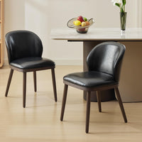 Set di 2 sedie da pranzo Garvee, schienale ergonomico moderno, gambe in legno, capacità di carico di 120 kg, profilo sottile, per cucina e ristorante, grigio