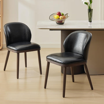Set di 2 sedie da pranzo Garvee, schienale ergonomico moderno, gambe in legno, capacità di carico di 120 kg, profilo sottile, per cucina e ristorante, grigio