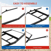 Erpice Livellatore Garvee 66" per Vialetti - Doppi Pali Regolabili per Trattori ATV UTV Giardino, Acciaio Robusto, Montaggio Rapido | Perfetto per Festa del Papà