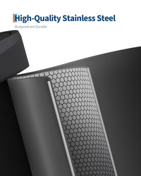 Pattumiera in metallo Garvee da 60 litri con coperchio, antiruggine, chiusura ammortizzata, maniglia ergonomica, nera per cucina e ufficio