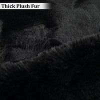 Tappeto rotondo Garvee Fluffy 3'3,3" per cameretta dei bambini, morbido velluto a pelo lungo, nero, antiscivolo, arredamento per soggiorno e camera da letto