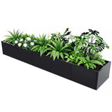 Garvee Letto Da Giardino Rettangolare In Acciaio Nero Resistente Alle Intemperie Montaggio Senza Attrezzi Uso Interno Ed Esterno - 172*46*30 cm con base