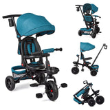 Garvee Triciclo Bébé Évolutif 6 en 1 con seduta reversibile, parasole, pedali per bambini da 10 mesi a 5 anni, Verde - Verde