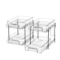 Garvee Clear Organizer per bagno con divisori in PET e acciaio inossidabile, estensibile, per cucina e bagno, trasparente, versatile