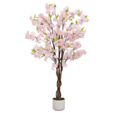 Garvee Albero di Ciliegio Artificiale Sakura 120-180 cm, Plastica Durevole, Decorazione Interni, Realistico, Senza Cura