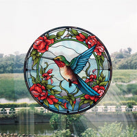 Garvee Pellicola per Finestre in Vetro Colorato con Colibrì Anti-Collisione per Porte e Finestre Casa 25.4x25.4cm