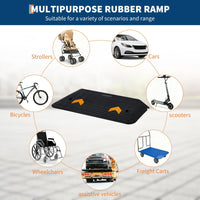 Rampa di soglia in gomma Garvee da 3,5", capacità di carico di 33.000 libbre, antiscivolo, portatile, robusta per sedie a rotelle e scooter, uso versatile, 35,5" L x 21" W x 3,5" H, nera