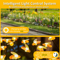 Luci solari da giardino Garvee con 8 LED, lucciole solari, IP65 impermeabili, bianco caldo, luci solari per patio, prato, decorazione di sentieri