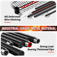 Scaffalatura metallica per carichi pesanti Garvee, 5 ripiani, capacità di carico 3300 libbre, altezza regolabile, acciaio, ruote e piedini fissi per garage e magazzino, grande, colore acciaio
