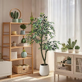 Garvee Ficus Artificiale 150cm, Pianta Grande, Materiale Ignifugo, Decorazione Moderna per Interni Casa Ufficio, Verde