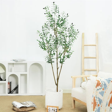 Albero di ulivo artificiale Garvee 180 cm, facile da pulire, design realistico, in poliestere, per soggiorno e ufficio, verde