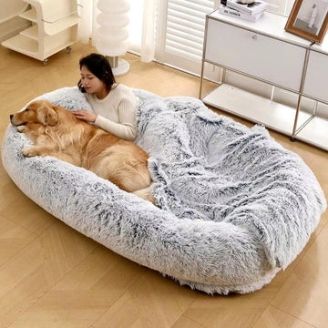 Letto per cani Garvee XXL per persone e cani, 165x100x30 cm, lavabile, soffice e morbido, in pelliccia sintetica di coniglio, caldo e confortevole