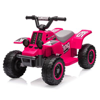 Quad elettrico per bambini Garvee 6V rosso rosa con musica a LED per una guida sicura a partire dai 3 anni, sia all'interno che all'esterno.