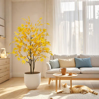 Albero di acero artificiale Garvee da 5 piedi con foglie autunnali realistiche, vaso di plastica flessibile in seta, decorazione versatile per celebrazione e soggiorno