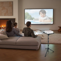 Supporto per proiettore Garvee con supporto per laptop regolabile in altezza, 26-63 pollici, robusto treppiede in metallo, antiscivolo, pieghevole per ufficio, palco e studio, nero