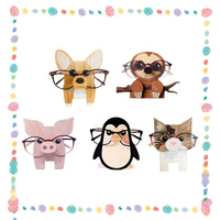 Supporto per occhiali Garvee, simpatico espositore per occhiali da sole a forma di animale, realizzato in legno per camera da letto, ufficio, scrivania, pinguino