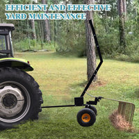 Rastrello per Paglia Garvee Pine 60" - Ideale per Festa del Papà | 24 Denti Acciaio, Telaio Robusto, Maniglia per ATV/Tosaerba, Cura Prato Foglie Aghi