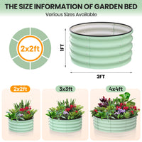 Aiule rialzate Garvee, set da 2, 2x2x1 piede, acciaio zincato, verde, per giardinaggio all'aperto