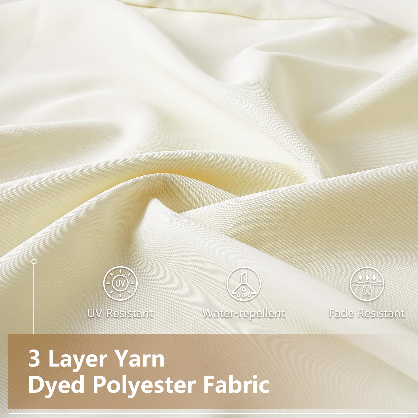 Ombrellone in alluminio GARVEE 300 x 300 cm, beige