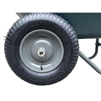 Carriola da Giardino Garvee per Festa del Papà | Ruote Doppie, 600 libbre Carico, Polietilene Antiruggine, Telaio Acciaio, Verde