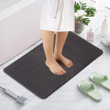 Tappetini da bagno antiscivolo GARVEE, tappetini da bagno antiscivolo, lavabili in lavatrice, morbidi tappetini da bagno in microfibra, grigio scuro, 50x80 cm - Grigio scuro
