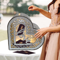 Garvee Scatola porta biglietti in legno per eventi, busta rustica, porta biglietti per ricevimenti, compleanni, addio al nubilato, feste, matrimoni, decorazioni in argento