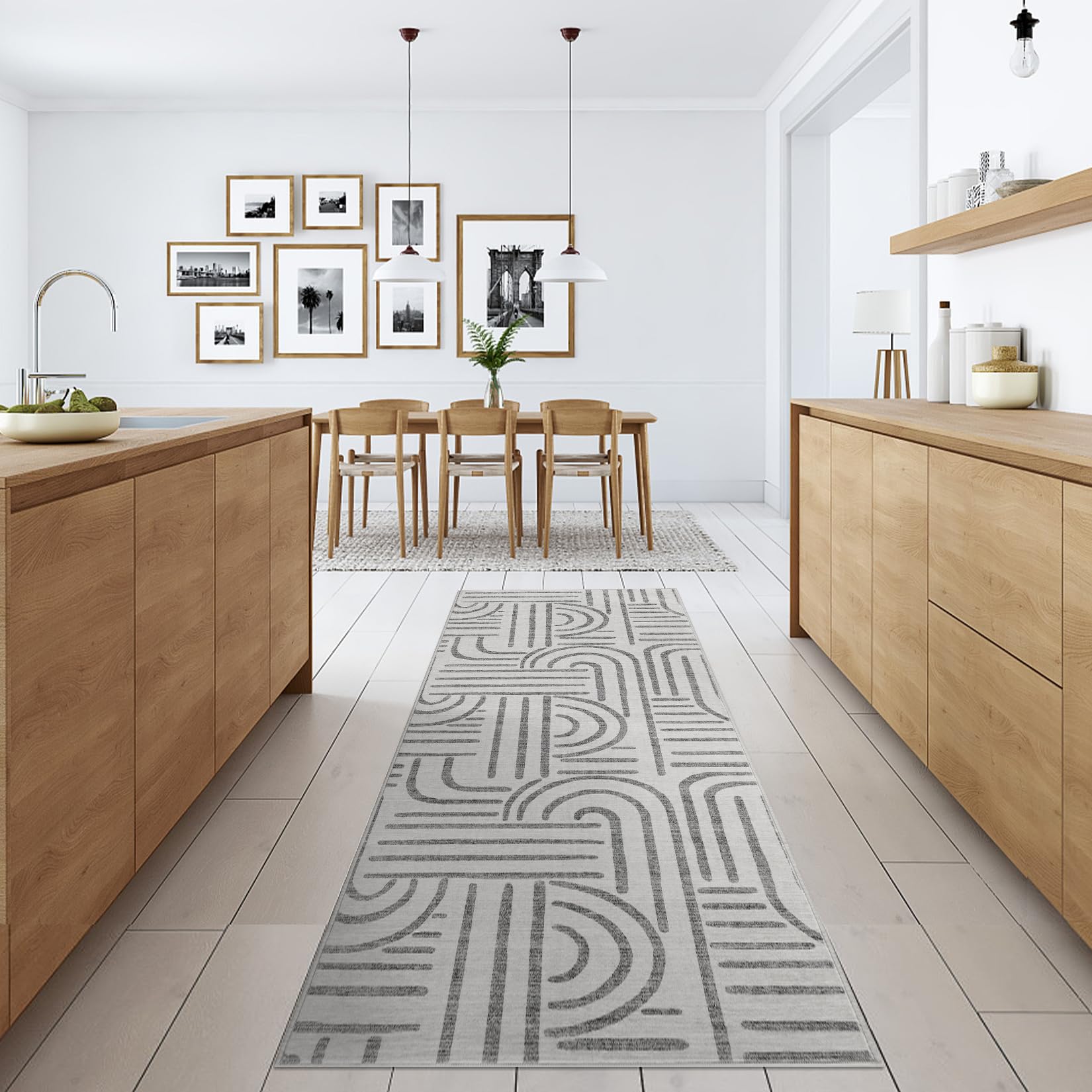 Tappeto Garvee lavabile a pelo corto 80x150 cm grigio per soggiorno camera da letto cucina corridoio antiscivolo morbido