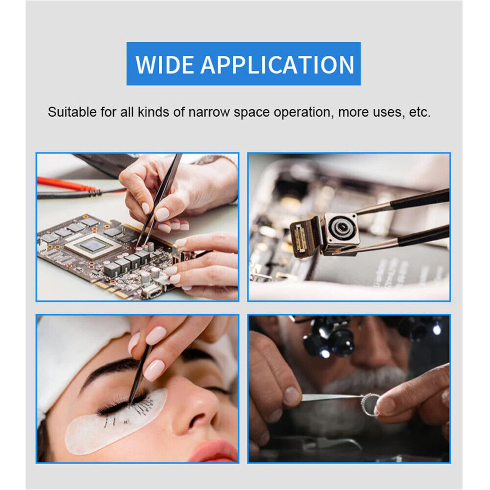 Set Pinzette Precisione Garvee 10 Pezzi Acciaio Inossidabile Antistatiche - Ideale per Elettronica, Gioielli e Laboratorio | Perfetto Regalo Festa del Papà