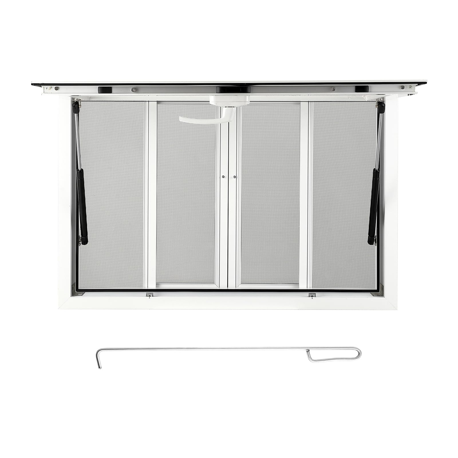 Finestra per food truck in alluminio Garvee Concession Window 36"x24" con 4 finestre scorrevoli e tenda da sole, telaio in acciaio inossidabile, maniglia di sicurezza, ideale per food truck