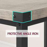 Set da pranzo Garvee per 4 persone con 2 panche, robusto MDF e acciaio, grigio, cucina e sala da pranzo, salvaspazio