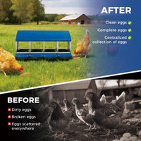 Nido per polli Garvee a 3 fori, in metallo, antiruggine, con vassoio rimovibile per pollaio e fattoria, robusto, facile raccolta delle uova