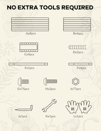 Aiuola rialzata zincata Garvee 6x3x2 piedi con rinforzo a X per giardino esterno, altezza 24", acciaio da 0,6 mm, fondo aperto