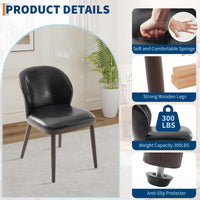 Set di 2 sedie da pranzo Garvee, schienale ergonomico moderno, gambe in legno, capacità di carico di 120 kg, profilo sottile, per cucina e ristorante, grigio