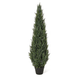 Alberi artificiali di cedro topiato Garvee da 4 piedi, resistenti alle intemperie, per interni ed esterni, da giardino, patio, texture realistica verde - Titolo predefinito
