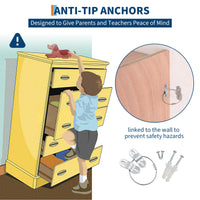 Armadio guardaroba Garvee a 5 sezioni con 10 scomparti, kit antiribaltamento, 4 ruote, 5 ganci, compensato per scuola e asilo, 54x13x48 pollici, legno naturale