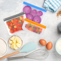 Sacchetti per alimenti riutilizzabili Garvee, set da 6 pezzi, senza BPA, per cucina e conservazione, adatti al congelatore, versatili