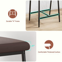 Set di 2 sgabelli da bar Garvee, 26,5" imbottiti, ergonomici con braccioli, seduta ampia e confortevole, struttura in metallo, poggiapiedi, marrone, per cucina e bar