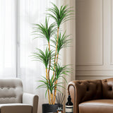 Garvee Albero Artificiale Dracaena 6 ft, Pianta Finta Realistica, Altezza Regolabile, Tronco in Legno Naturale, Foglie Yucca, Decorazione Interni, Ufficio, Soggiorno, Verde
