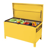 Garvee Cassettiera Porta Attrezzi Industriale in Alluminio Leggero - Coperchio a Rallentatore, Maniglie Nascoste, 91,4x38,1 cm Giallo per Cantieri e Officine - Giallo con strisce arancioni