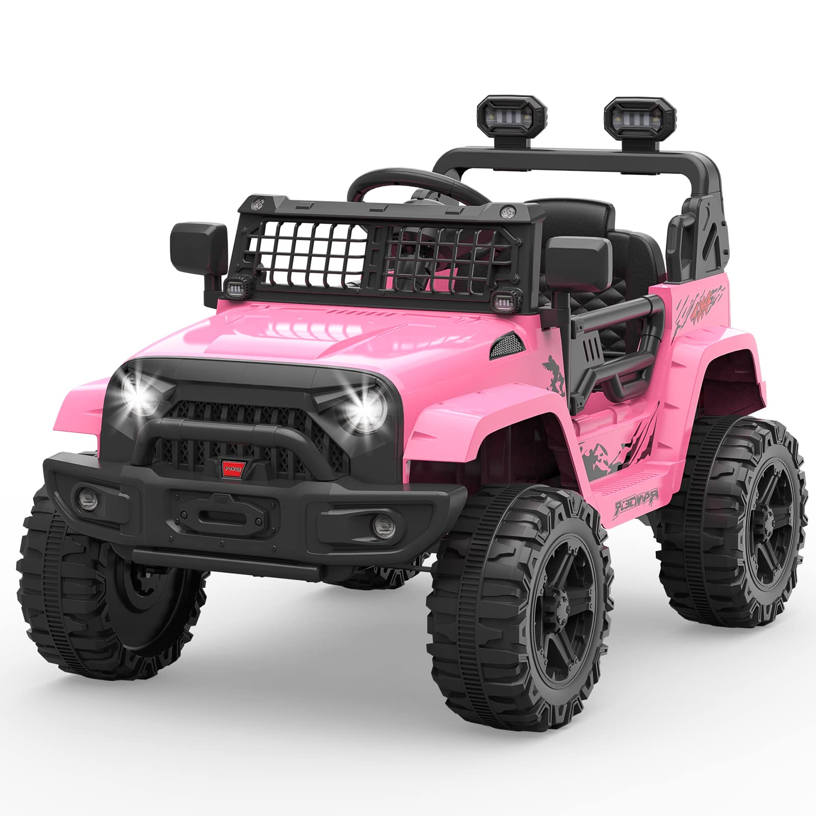 Garvee 12V Kids Electric Off-Road Car Rosa con Telecomando e Bluetooth – SUV robusto per bambini e bambine dai 3 anni in su