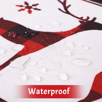 Tovaglia natalizia Garvee con motivo a cervi, idrorepellente, antipiega, poliestere, grande formato 137x274cm, color crema, per feste di Natale