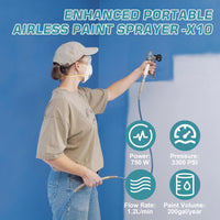 Spruzzatore di vernice airless Garvee X10 0,32 GPM 3300 PSI 750 W con asta di prolunga Kit di pulizia per casa e recinzione