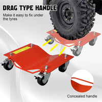 Set di carrelli per auto Garvee, 4 pezzi, arancione, resistente, 6000 libbre, acciaio, antiscivolo, rulli a 360° con freni, per garage, moto, camion