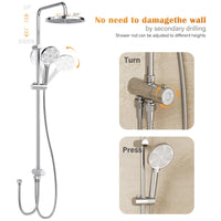 GARVEE Colonna doccia a pioggia senza raccordi cromata – Colonna doccia in acciaio inox rotonda 25 cm