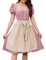 Garvee Dirndl, abito tradizionale da donna midi in pelle scamosciata con grembiule, nero, taglie 34-52
