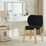 Garvee Sedia Make-Up Comoda in Tessuto Teddy Peluche Armless Compatto Camera da Letto Ufficio Legno Robusto