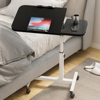 Tavolo da assistenza Garvee con ruote, tavolo da letto regolabile in altezza, piano inclinabile, protezione dei bordi per letto d'ospedale, letto per allattamento, tavolo per laptop, nero, 60-95 cm